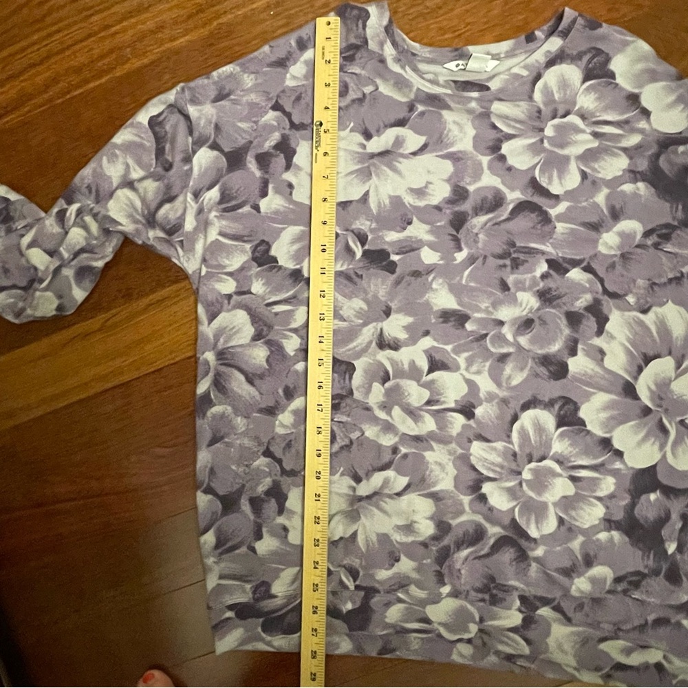 Athleta Balance Floral Print Pullover Sweatshirt Size Large - Picture 6 of 7